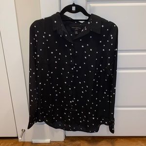 Banana Republic small star print button-up blouse